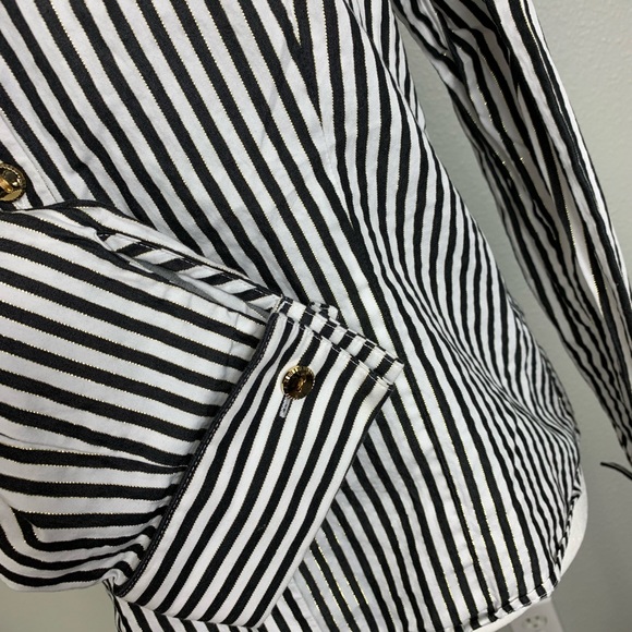 Jones New York Metallic Stripe Button Down - Picture 5 of 7